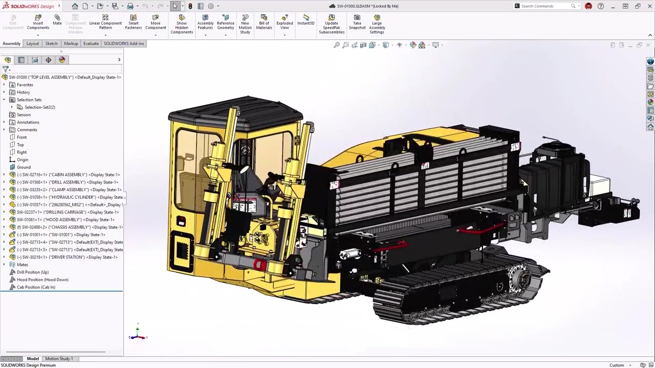 显示车辆 3D 模型的部分加载功能的 SOLIDWORKS 屏幕截图